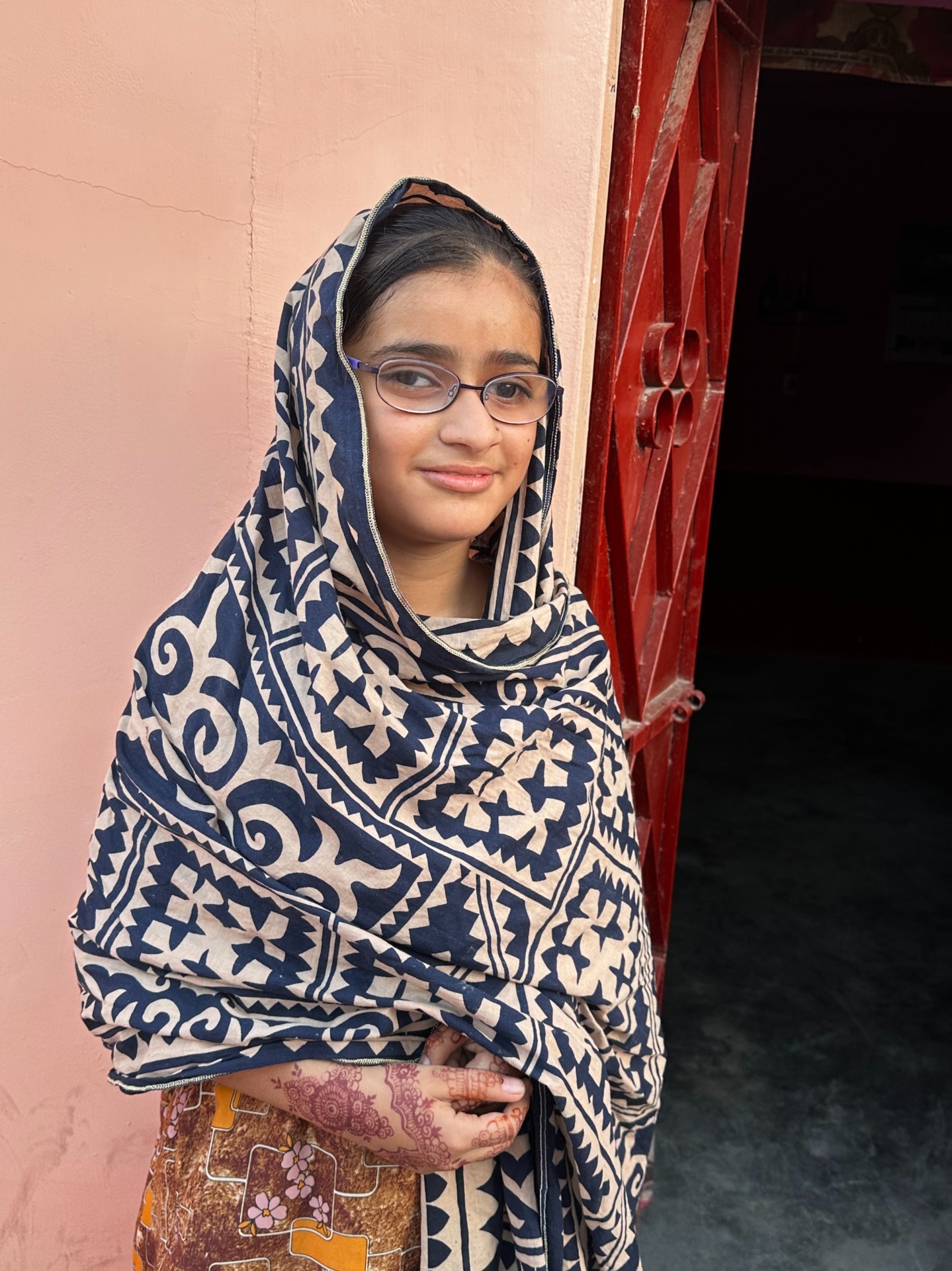 Smiling child with new eyeglasses